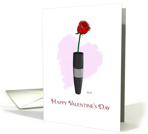 Happy Valentine's Day: One Rose in a Vase card (898666)