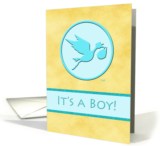 It's A Boy: Blue Stork Silhouette card (899775)