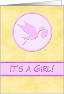 Pink Stork: It’s a Girl! card