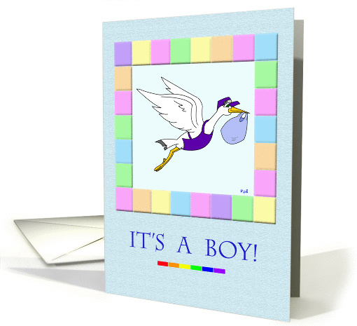 Gay Parents: Stork Delivery Service It's a Boy card (899933)