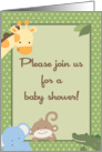 Safari Adventure Zoo, Safari, Jungle Animals Baby Shower Invitation card