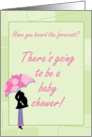 Modern Mom with Umbrella Baby Shower Invitation card