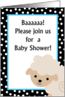 Light Blue Boy Farm Sheep Baby Shower Invitation card