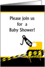 Yellow Crane Construction Baby Shower Invitation card