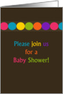 Colorful Polka Dots on Brown Baby Shower Invitation card