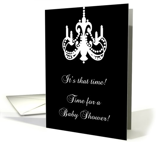 Chic Chandelier Black and White Baby Shower Invitation card (745943)