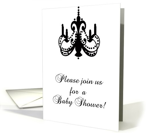 Chic Chandelier Black and White Baby Shower Invitation card (745947)