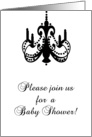 Chic Chandelier Black and White Baby Shower Invitation card