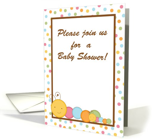 Caterpillar mom with Baby Spring Insect Baby Shower Invitation card