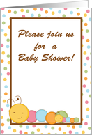 Caterpillar mom with Baby Spring Insect Baby Shower Invitation card