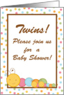 Caterpillar Mom with TWIN TWINS Baby Spring Insect Baby Shower Invitation card