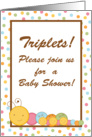 Caterpillar Mom with TRIPLET TRIPLETS Baby Spring Insect Baby Shower Invitation card