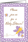 Lilac Lavender Purple Butterfly Spring Insect TWINS TWIN Baby Shower Invitation card