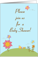 Butterfly Inch Worm Caterpillar Spring Insect Baby Shower Invitation card