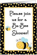 Twins Baby Shower Invitation, Buzzing Honey Bumble Bee with 2 Baby Bees card