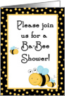 Twins Baby Shower Invitation, Buzzing Honey Bumble Bee with 2 Baby Bees card