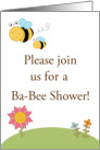 Baby Shower Invitation, Buzzing Honey Bumble Bee with Baby Bee card