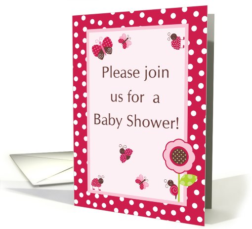 Baby Shower Invitation, Pink Berry Garden Butterfly Lady... (750702)