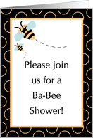 Baby Shower Invitation, Buzzing Honey Bumble Bee with Baby Bee card