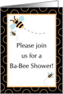 Twins Baby Shower Invitation, Buzzing Honey Bumble Bee with 2 Baby Bees card