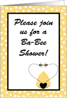 Baby Shower Invitation, Buzzing Honey Bumble Bees, Hive, Heart card