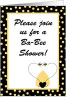 Baby Shower Invitation, Buzzing Honey Bumble Bees, Hive, Heart card