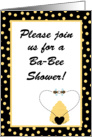 Baby Shower Invitation, Buzzing Honey Bumble Bees, Hive, Heart card