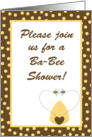 Baby Shower Invitation, Buzzing Honey Bumble Bees, Hive, Heart card