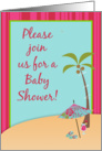 Baby Shower Invitation, Hawaiian Tropical Luau Beach Palm Tree card