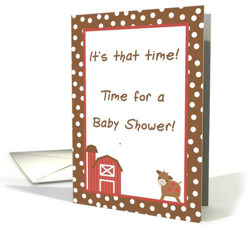 Farm Red Barn Moo Cow Baby Shower Invitation card (752539)