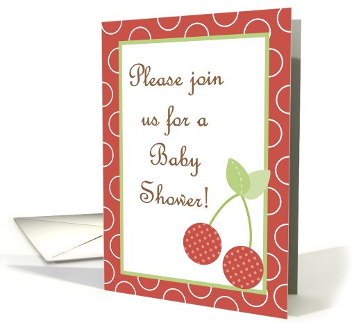 Farm Fresh Red Cherries Baby Shower Invitation card (752564)