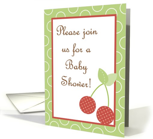 Farm Fresh Red Cherries Baby Shower Invitation card (752567)