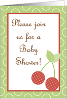 Farm Fresh Red Cherries Baby Shower Invitation card