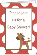 Farm Horse Pony Baby Shower Invitation card