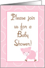 Farm Pink Pig Farm Animals Baby Shower Invitation card