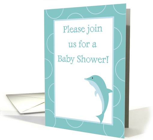 Ocean Sea Dolphin Porpoise Baby Shower Invitation card (752726)