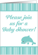 Ocean Sea Dolphin Porpoise Baby Shower Invitation card