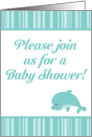 Ocean Sea Dolphin Porpoise Baby Shower Invitation card