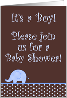 Boy Blue Elephant Polka Dot Baby Shower Invitation card