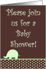 Green Gender Neutral Elephant Polka Dot Baby Shower Invitation card