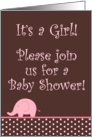 Girly Pink Elephant Polka Dot Baby Shower Invitation card