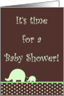 Green Gender Neutral Elephant Polka Dot Baby Shower Invitation card