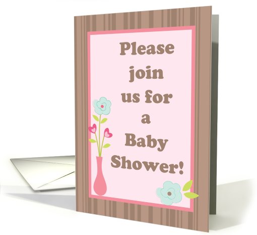 Spring Flowers Floral Foliage Baby Shower Invitation card (753038)