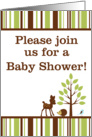 Woodland Forrest Animals Baby Deer Bird Porcupine Baby Shower Invitation card