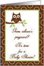 Forrest Woodland Animals Hoot Owl Baby Shower Invitation card