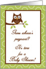 Forrest Woodland Animals Hoot Owl Baby Shower Invitation card