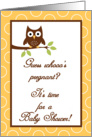 Forrest Woodland Animals Hoot Owl Baby Shower Invitation card