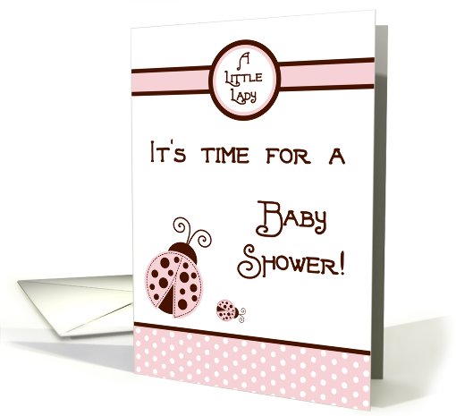 Girly Girl Pink Lady Bug, Brown and Pink Polka dot Boarder... (754894)