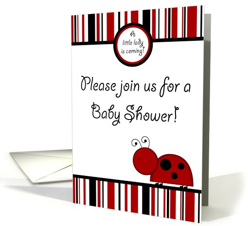 Red Lady Bug Spring Insect Black and Red Striped Boarder... (755195)