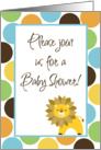 King of the Jungle Lion Safari Zoo Animal Polka Dot Boy Baby Shower Invitation card